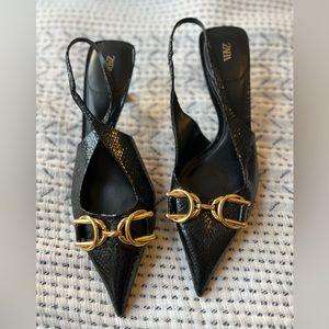 Zara leopard kitten heels